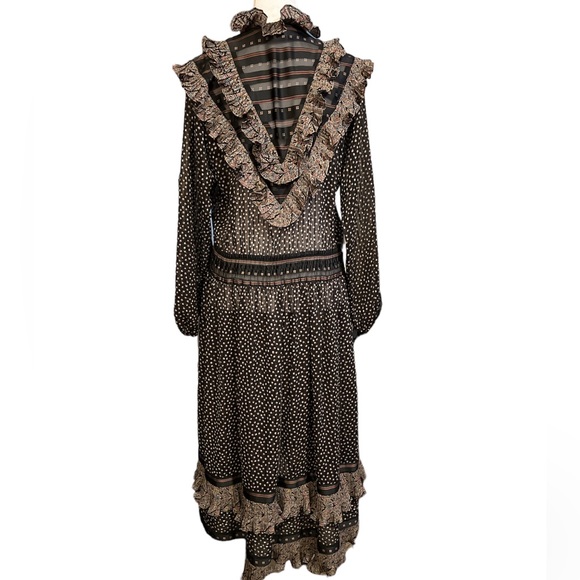 Vintage Diane Freis Georgette Boho Prairie Dress - Picture 6 of 16